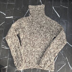 Ralph Lauren Speckled Turtleneck Sweater - Brown and Cream